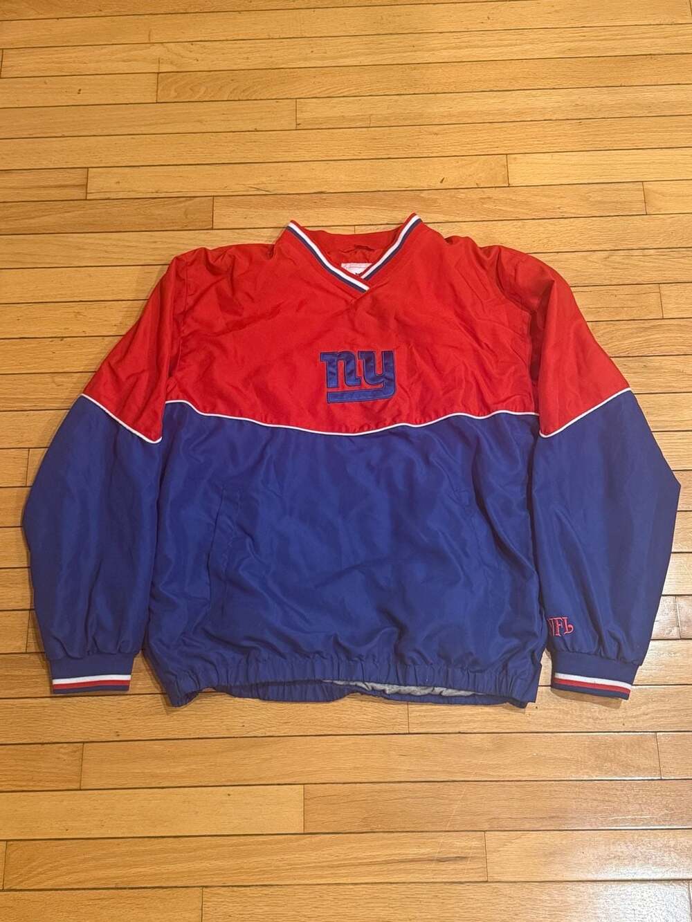 Vintage New York Giants NFL Half-Zip Pullover Windbreaker Jacket